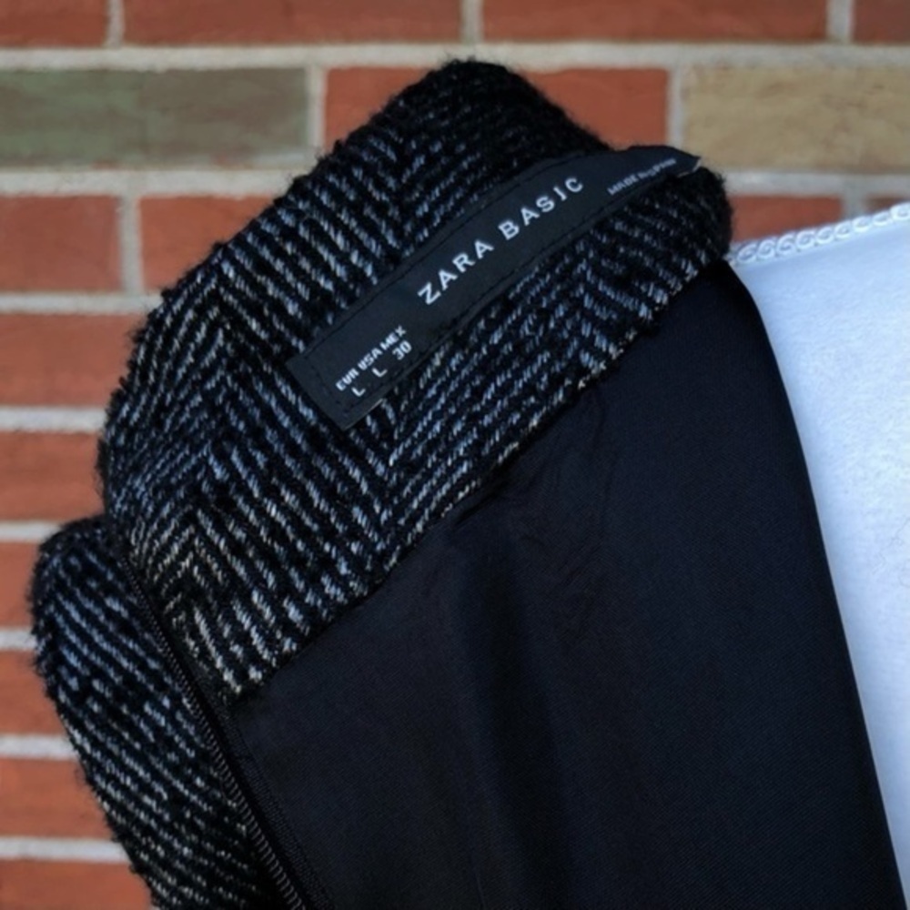 ⛄️ Zara Basic Herringbone Patterned Cowl Neck Bla… - image 11